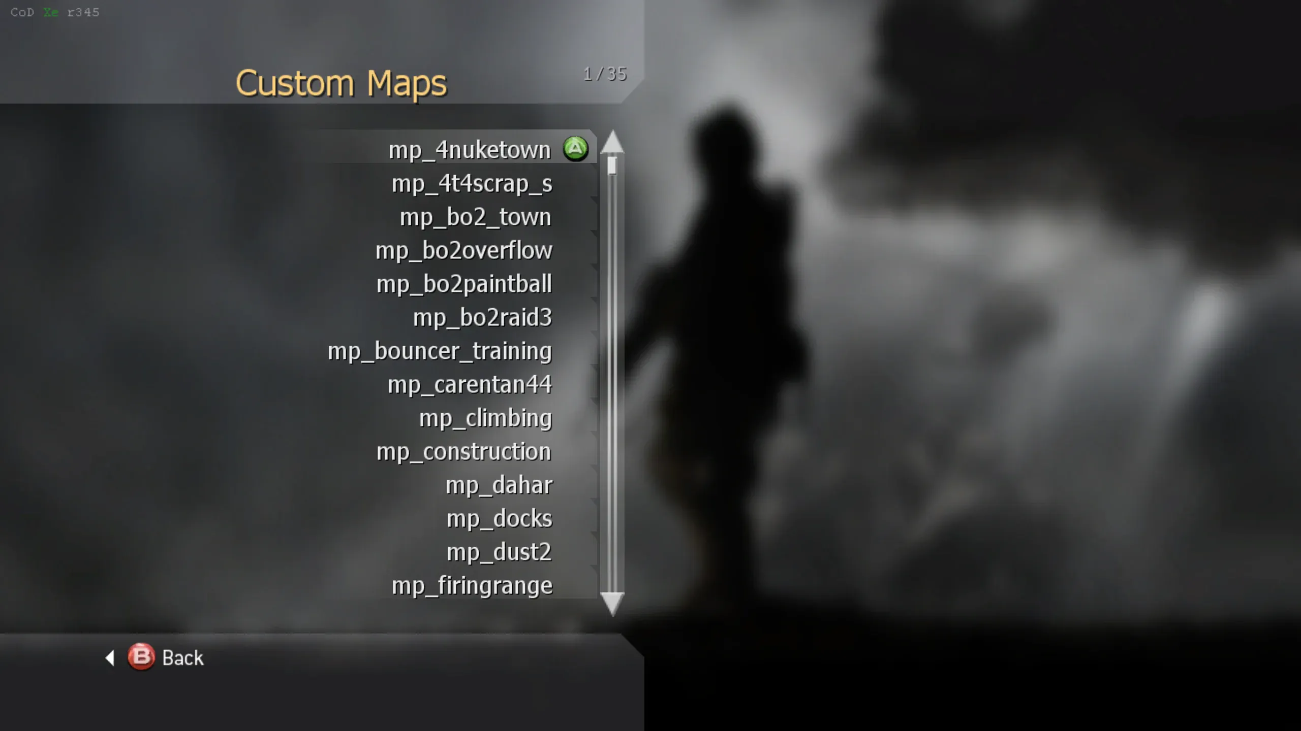 Scrollable Custom Maps list